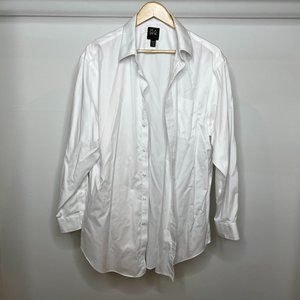 Jos A. Bank Traveler Collection Tailored Fit Point Collar Fine Grid Dress Shirt